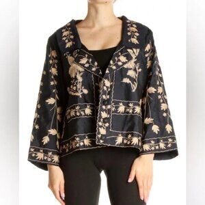 SILK JACKET Heavily Embroidered Lined Pockets